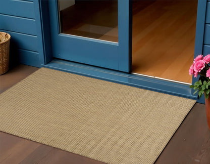 3' X 5' Tan And Brown Geometric Indoor Outdoor Area Rug HomeRoots
