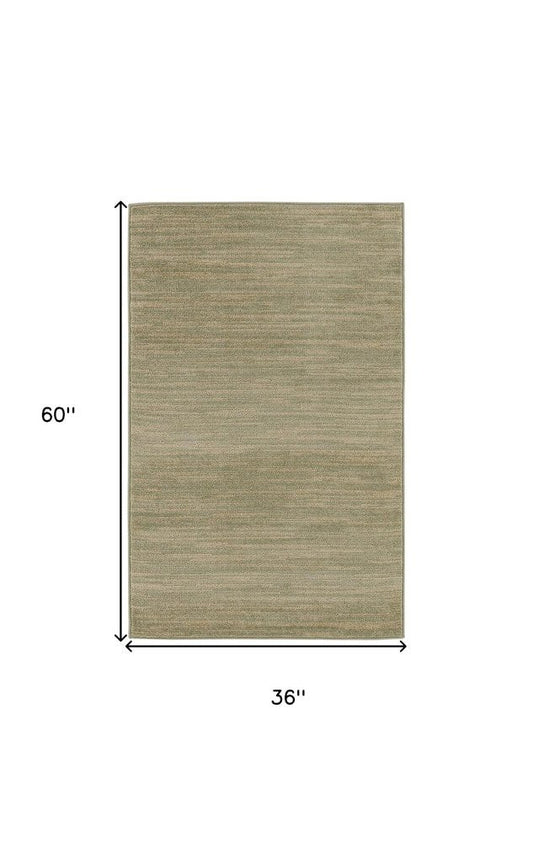 3' X 5' Green And Gold Abstract Indoor Outdoor Area Rug