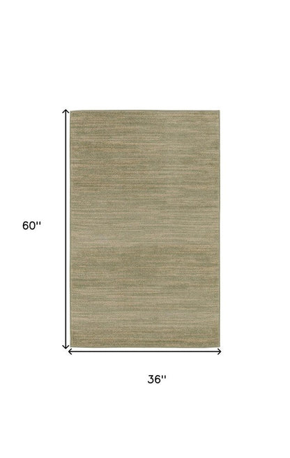 3' X 5' Green And Gold Abstract Indoor Outdoor Area Rug HomeRoots