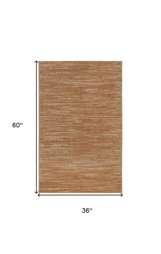 3' X 5' Rust And Beige Abstract Indoor Outdoor Area Rug HomeRoots