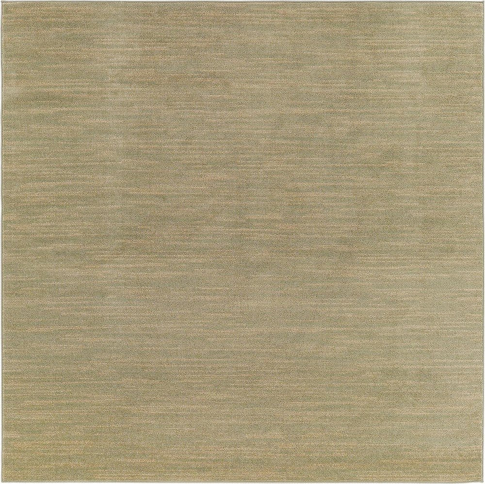 5' Green And Gold Square Abstract Indoor Outdoor Area Rug — view 8