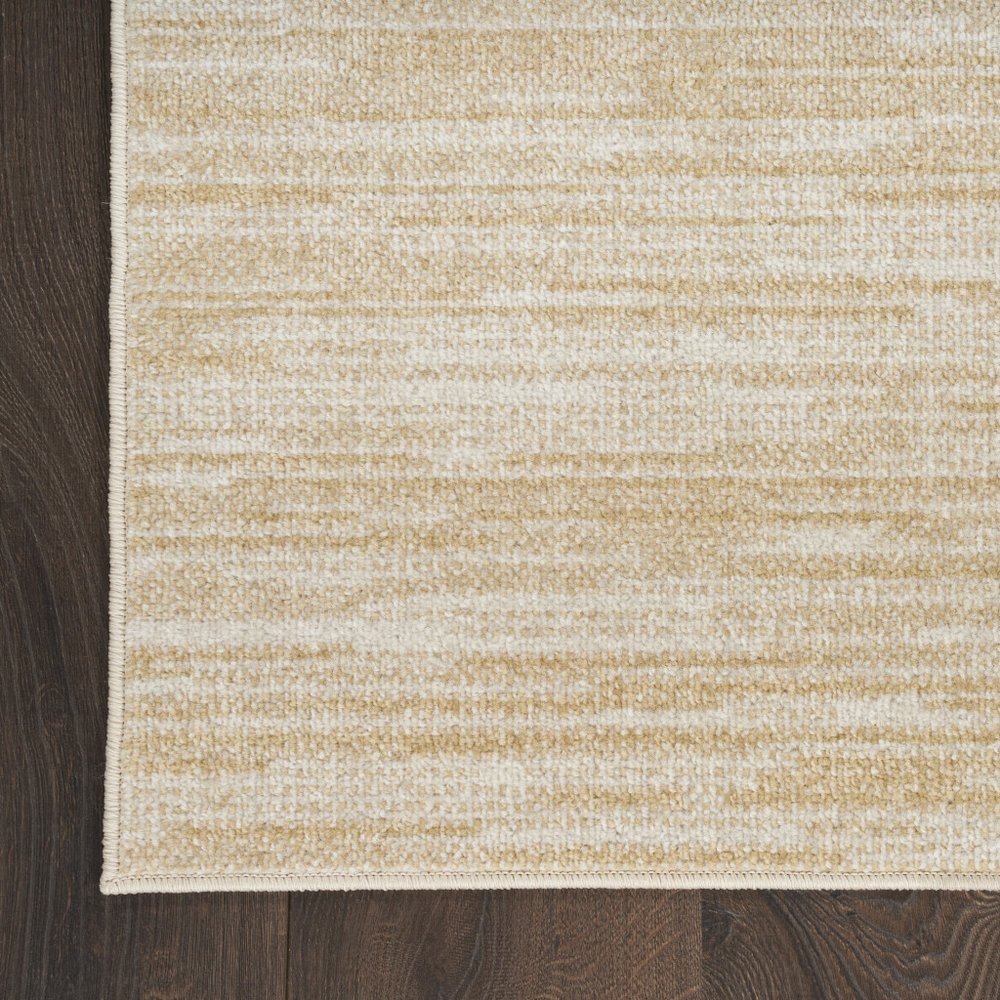 5' Ivory And Gold Square Abstract Indoor Outdoor Area Rug HomeRoots