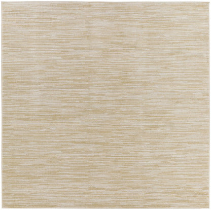5' Ivory And Gold Square Abstract Indoor Outdoor Area Rug HomeRoots