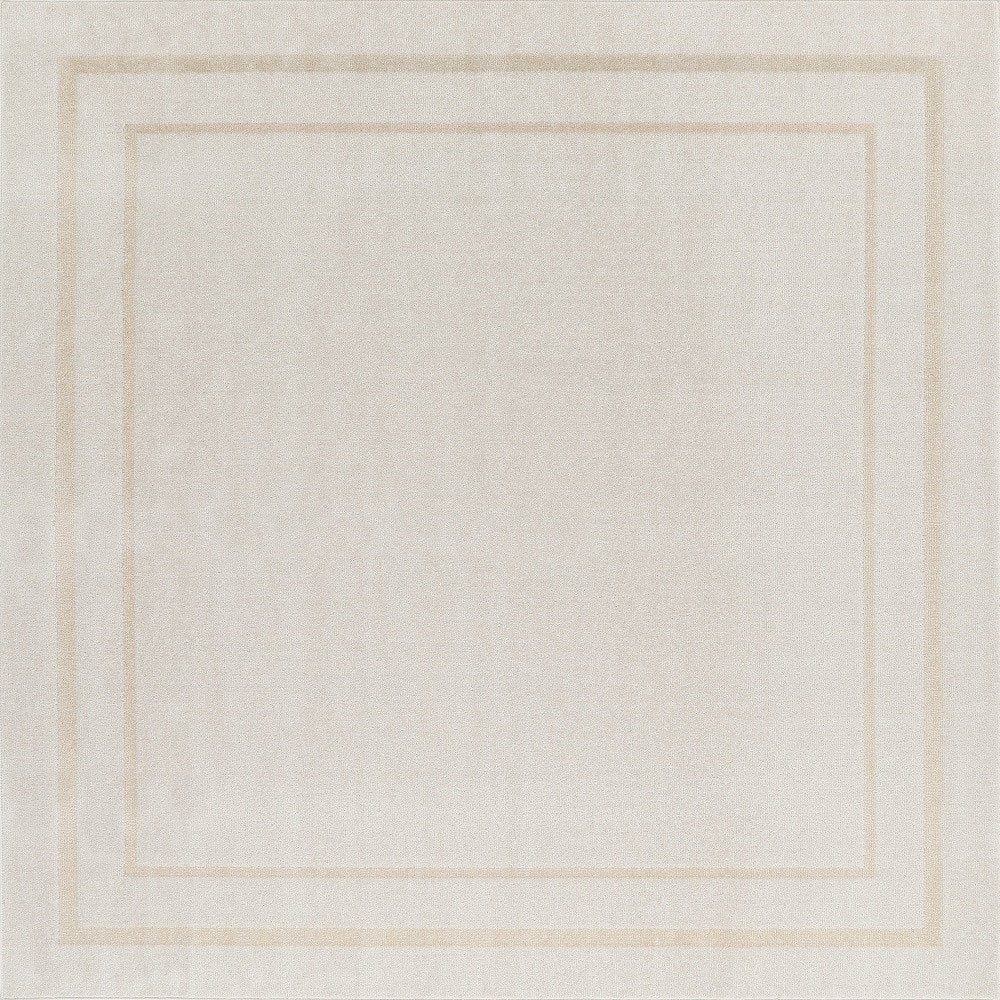 5' Ivory And Gold Square Indoor Outdoor Area Rug HomeRoots