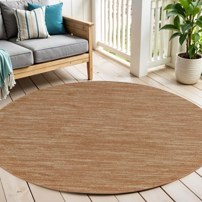 6' Rust And Beige Round Abstract Indoor Outdoor Area Rug HomeRoots