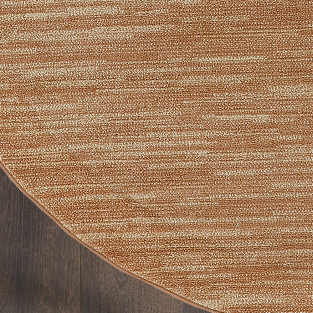 6' Rust And Beige Round Abstract Indoor Outdoor Area Rug HomeRoots