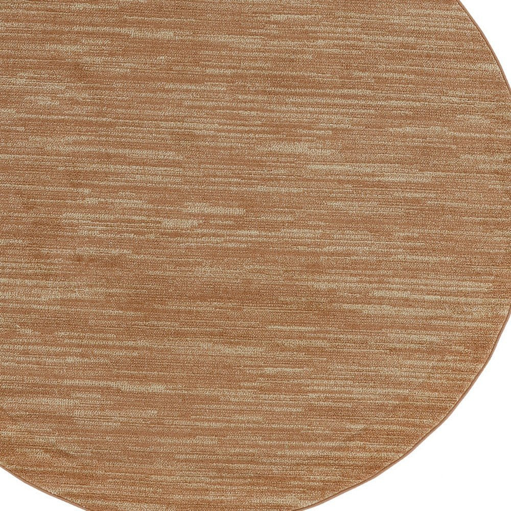 6' Rust And Beige Round Abstract Indoor Outdoor Area Rug HomeRoots