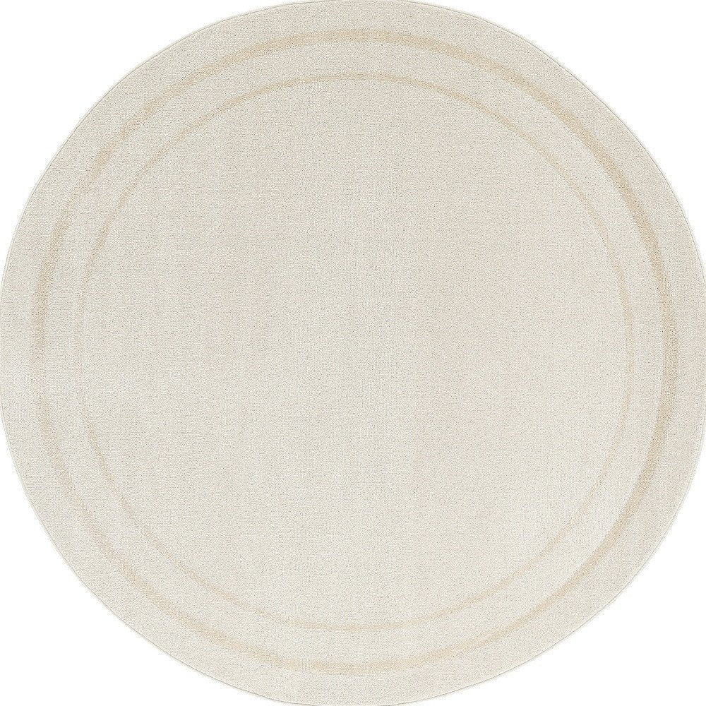 6' Ivory And Gold Round Indoor Outdoor Area Rug HomeRoots
