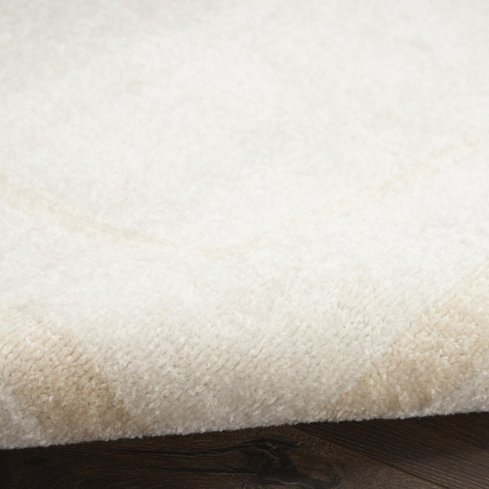 6' Ivory And Gold Round Indoor Outdoor Area Rug — view 5