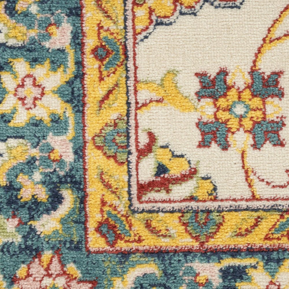 4' X 6' Ivory And Gold Floral Indoor Outdoor Area Rug — view 11