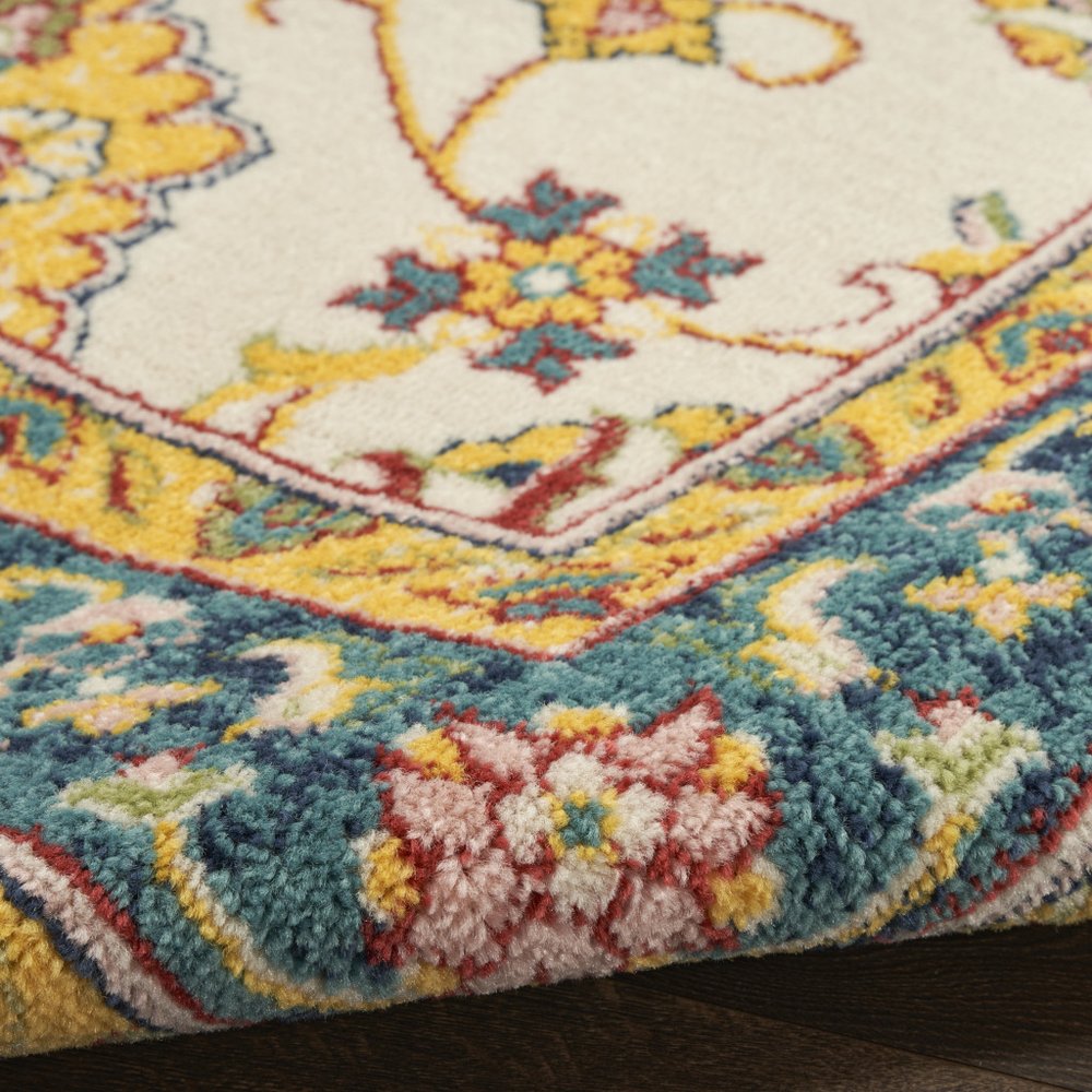 4' X 6' Ivory And Gold Floral Indoor Outdoor Area Rug HomeRoots
