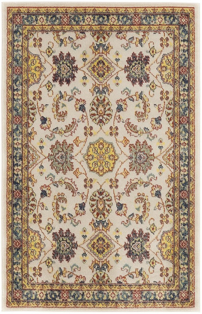 4' X 6' Ivory And Gold Floral Indoor Outdoor Area Rug — view 8