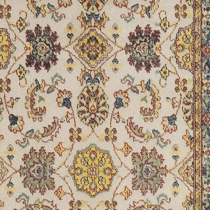 4' X 6' Ivory And Gold Floral Indoor Outdoor Area Rug HomeRoots