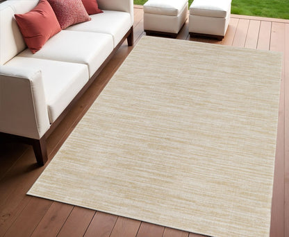 4' X 6' Ivory And Gold Abstract Indoor Outdoor Area Rug HomeRoots