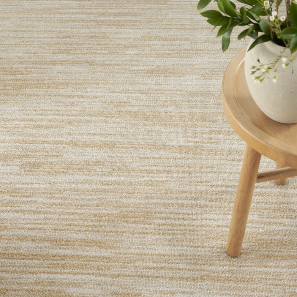 4' X 6' Ivory And Gold Abstract Indoor Outdoor Area Rug HomeRoots