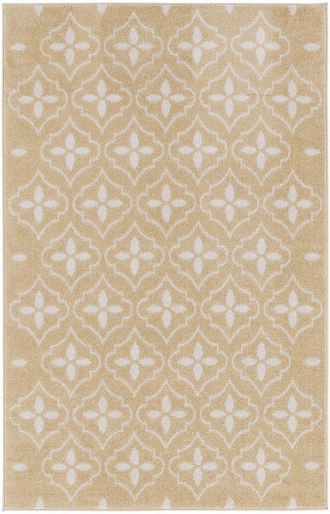 4' X 6' Beige And Ivory Geometric Indoor Outdoor Area Rug HomeRoots