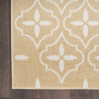 4' X 6' Beige And Ivory Geometric Indoor Outdoor Area Rug HomeRoots