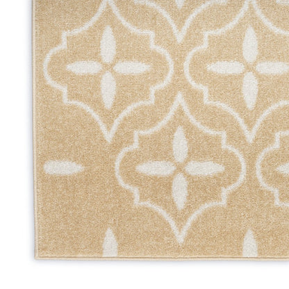 4' X 6' Beige And Ivory Geometric Indoor Outdoor Area Rug HomeRoots