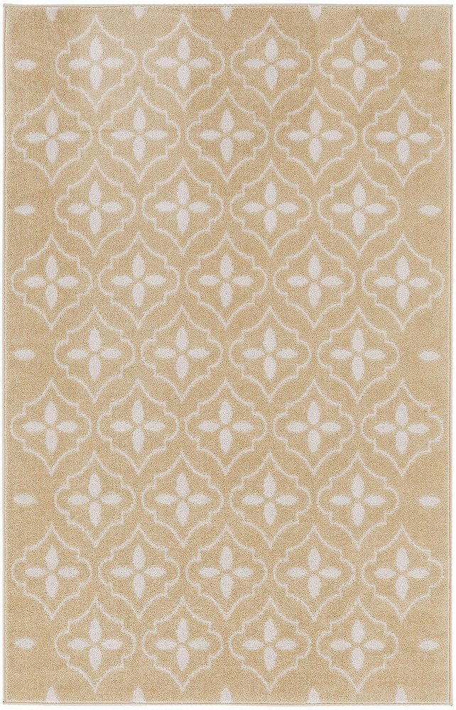 4' X 6' Beige And Ivory Geometric Indoor Outdoor Area Rug HomeRoots