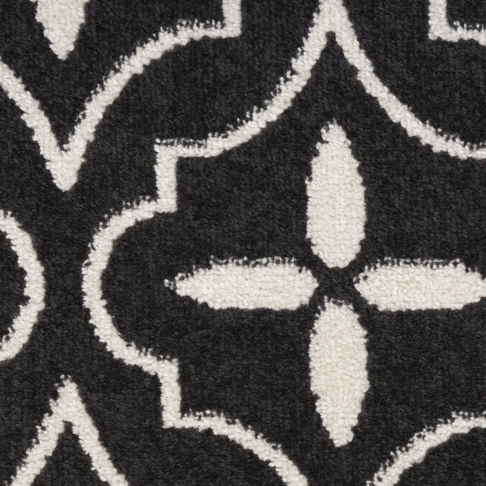 4' X 6' Black And Ivory Geometric Indoor Outdoor Area Rug HomeRoots