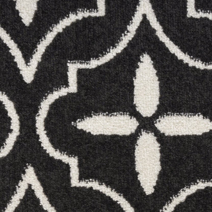 4' X 6' Black And Ivory Geometric Indoor Outdoor Area Rug HomeRoots