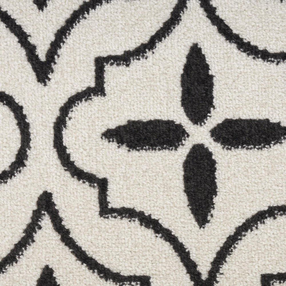 4' X 6' Ivory And Black Geometric Indoor Outdoor Area Rug HomeRoots