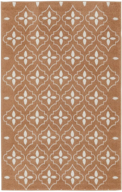 4' X 6' Copper Geometric Indoor Outdoor Area Rug HomeRoots