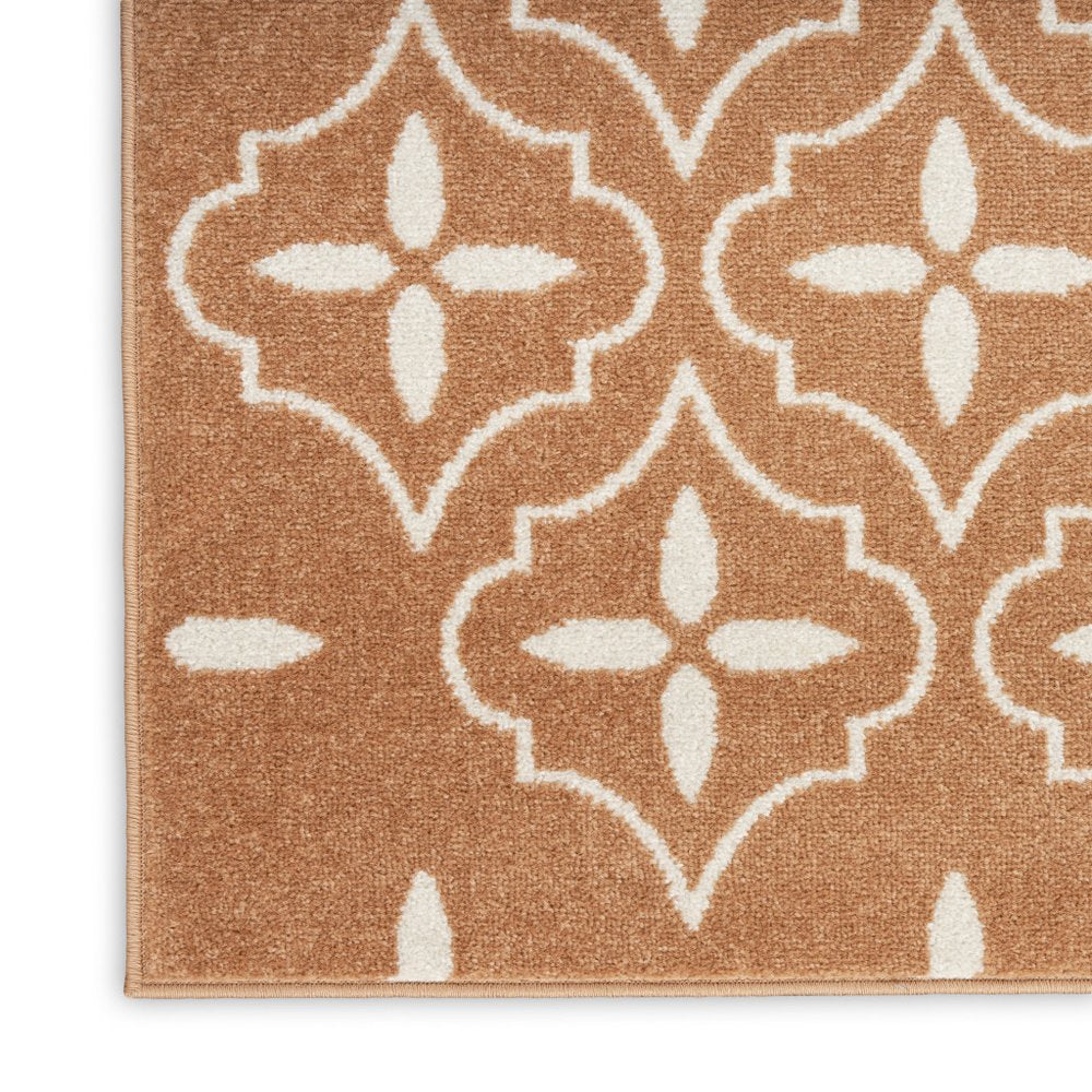 4' X 6' Copper Geometric Indoor Outdoor Area Rug — view 6