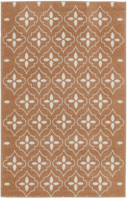 4' X 6' Copper Geometric Indoor Outdoor Area Rug HomeRoots