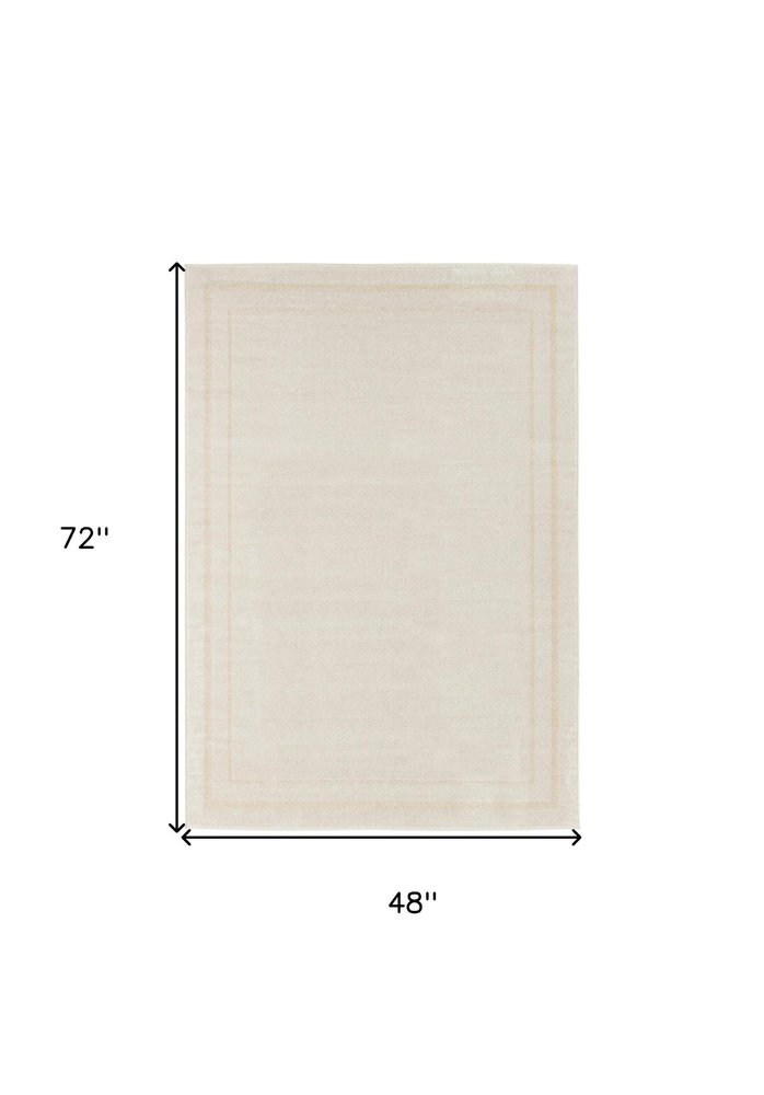 4' X 6' Ivory And Gold Indoor Outdoor Area Rug HomeRoots