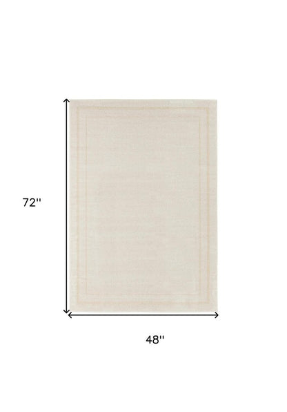 4' X 6' Ivory And Gold Indoor Outdoor Area Rug HomeRoots
