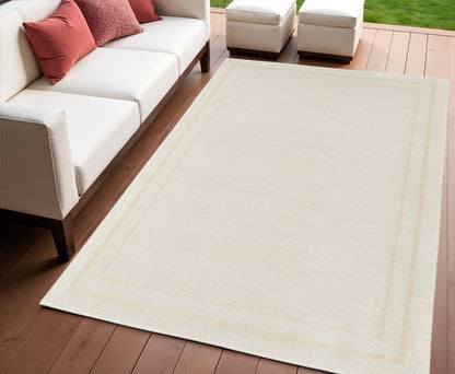 4' X 6' Ivory And Gold Indoor Outdoor Area Rug HomeRoots