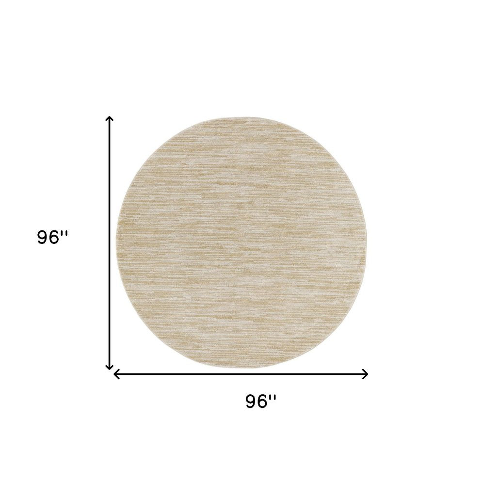 8' Ivory And Gold Round Abstract Indoor Outdoor Area Rug — view 20