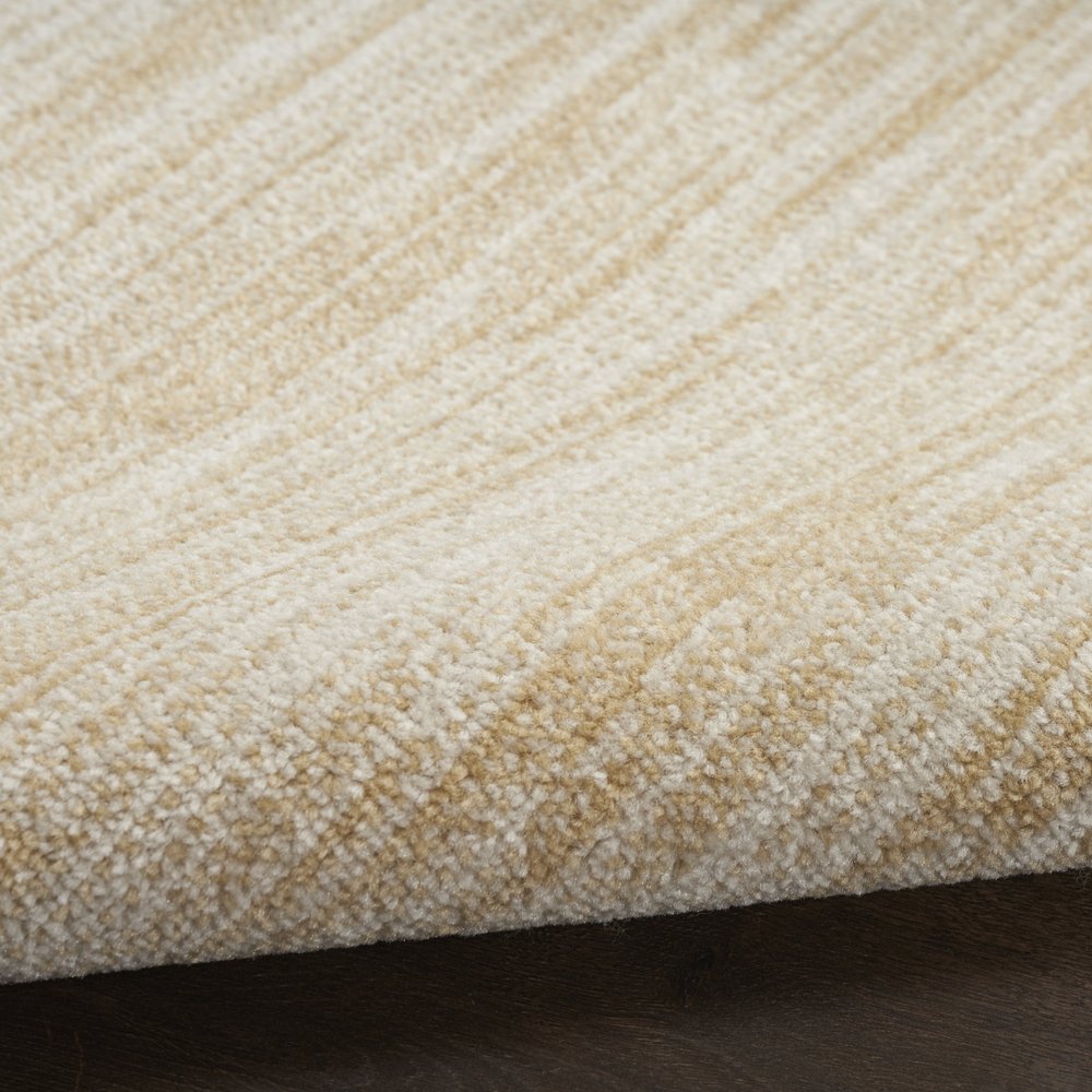 8' Ivory And Gold Round Abstract Indoor Outdoor Area Rug HomeRoots