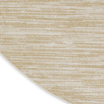8' Ivory And Gold Round Abstract Indoor Outdoor Area Rug HomeRoots