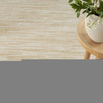 8' Ivory And Gold Round Abstract Indoor Outdoor Area Rug HomeRoots