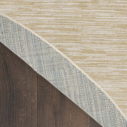 8' Ivory And Gold Round Abstract Indoor Outdoor Area Rug HomeRoots
