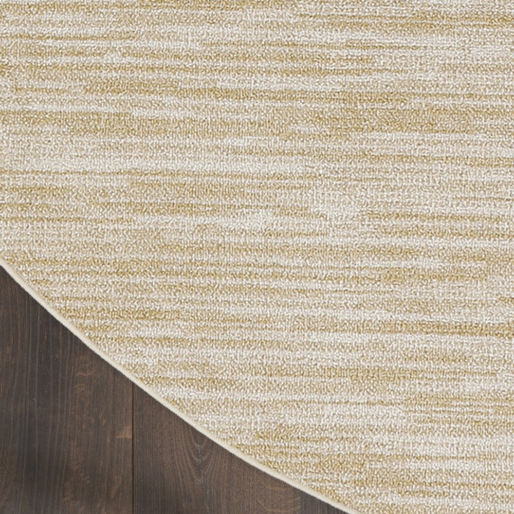 8' Ivory And Gold Round Abstract Indoor Outdoor Area Rug — view 23
