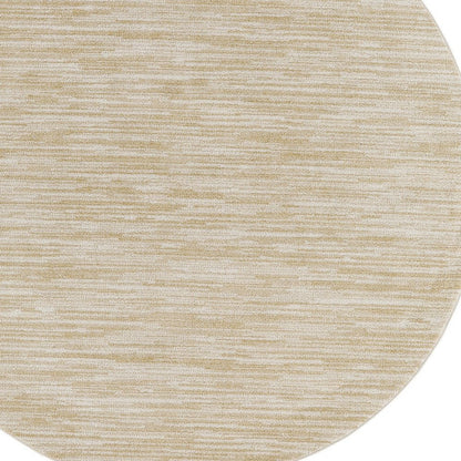 8' Ivory And Gold Round Abstract Indoor Outdoor Area Rug HomeRoots