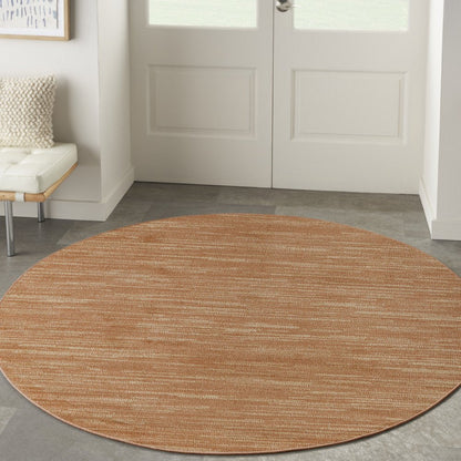 8' Rust Round Abstract Indoor Outdoor Area Rug HomeRoots