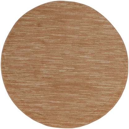 8' Rust Round Abstract Indoor Outdoor Area Rug HomeRoots