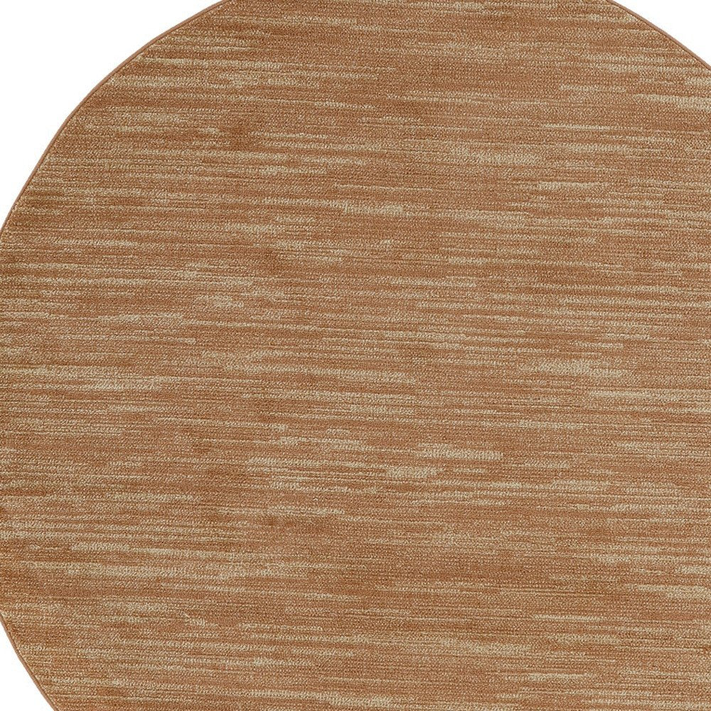8' Rust Round Abstract Indoor Outdoor Area Rug HomeRoots