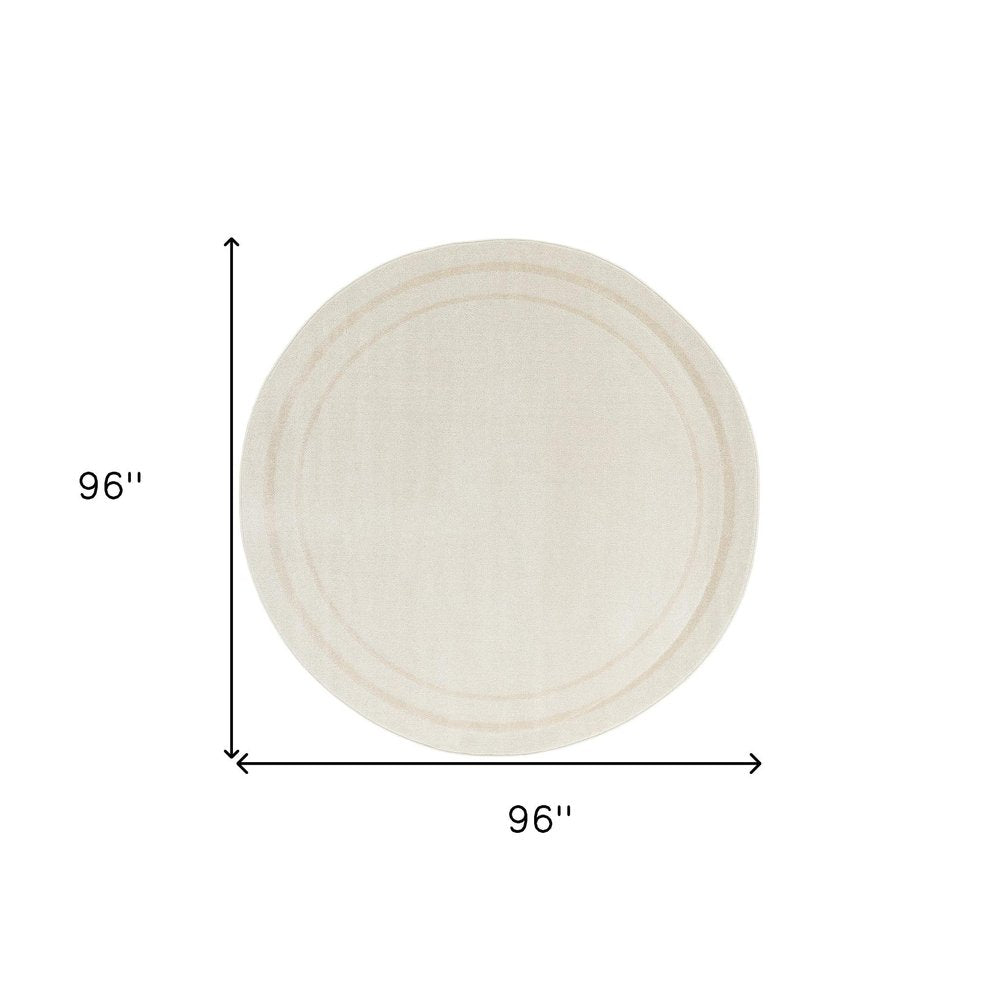 8' Ivory And Gold Round Indoor Outdoor Area Rug — view 3