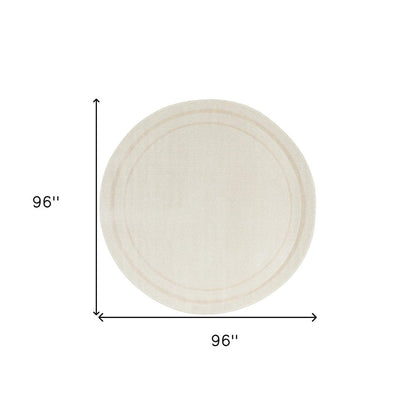 8' Ivory And Gold Round Indoor Outdoor Area Rug HomeRoots