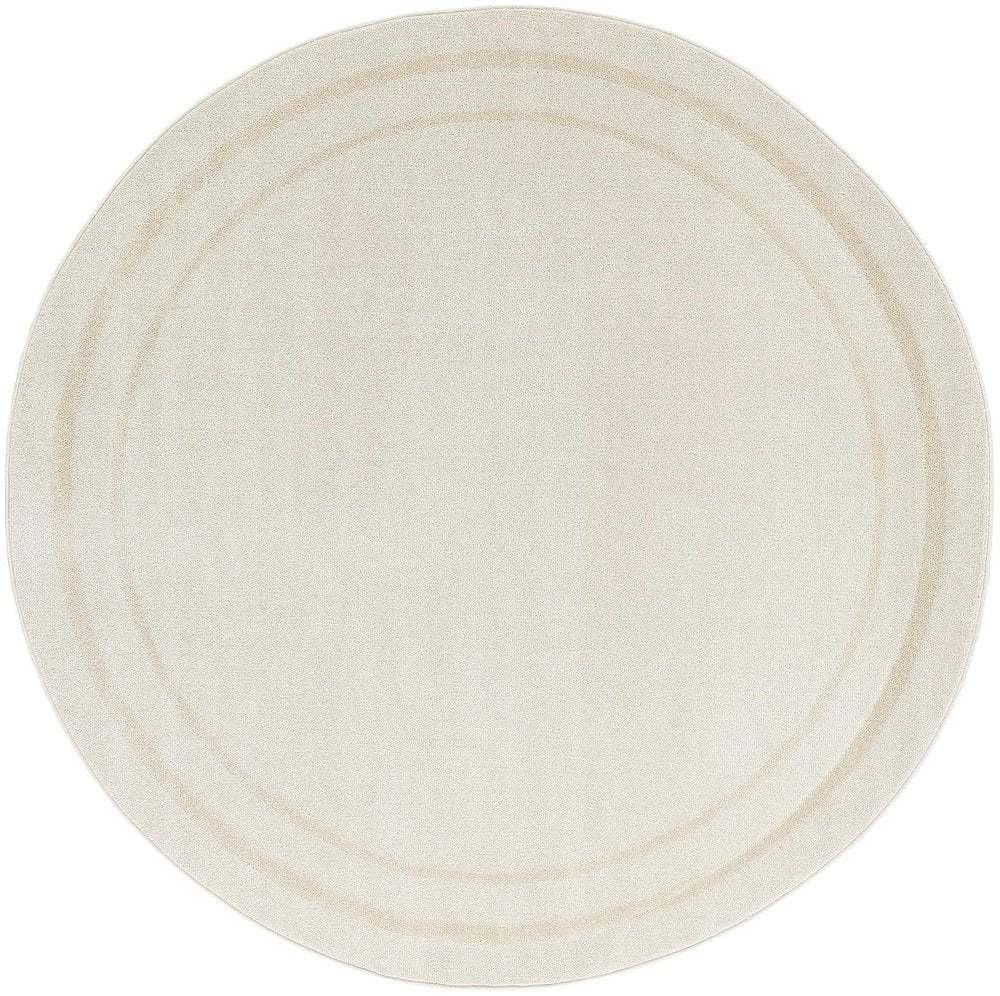 8' Ivory And Gold Round Indoor Outdoor Area Rug HomeRoots