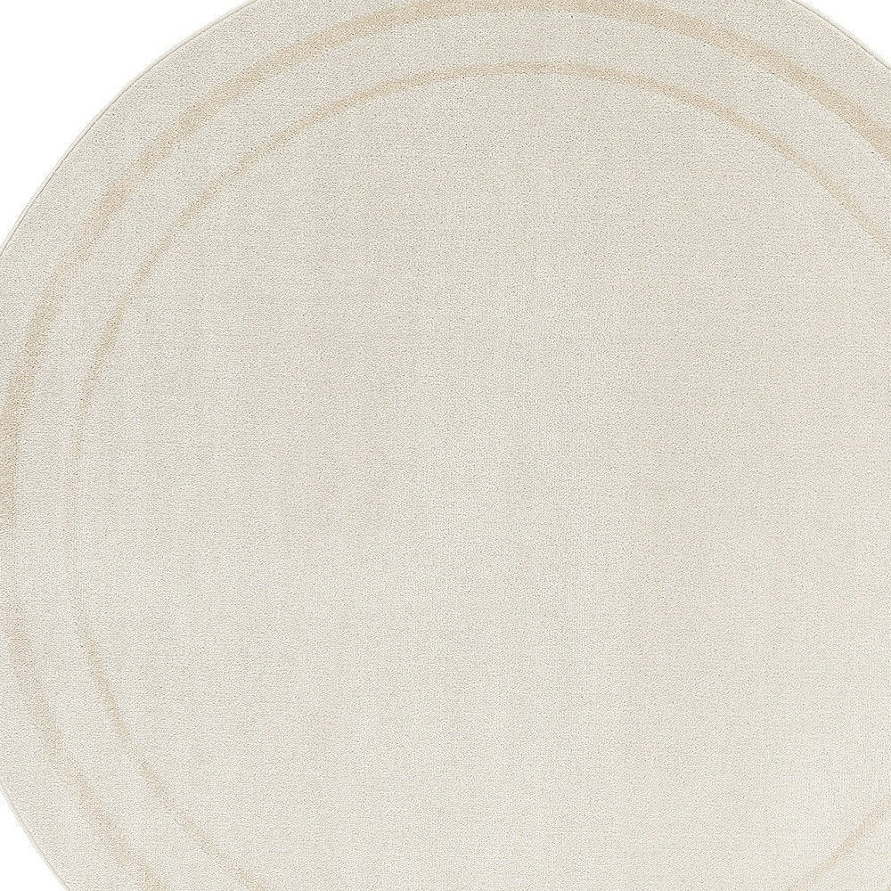 8' Ivory And Gold Round Indoor Outdoor Area Rug HomeRoots