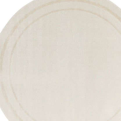 8' Ivory And Gold Round Indoor Outdoor Area Rug HomeRoots