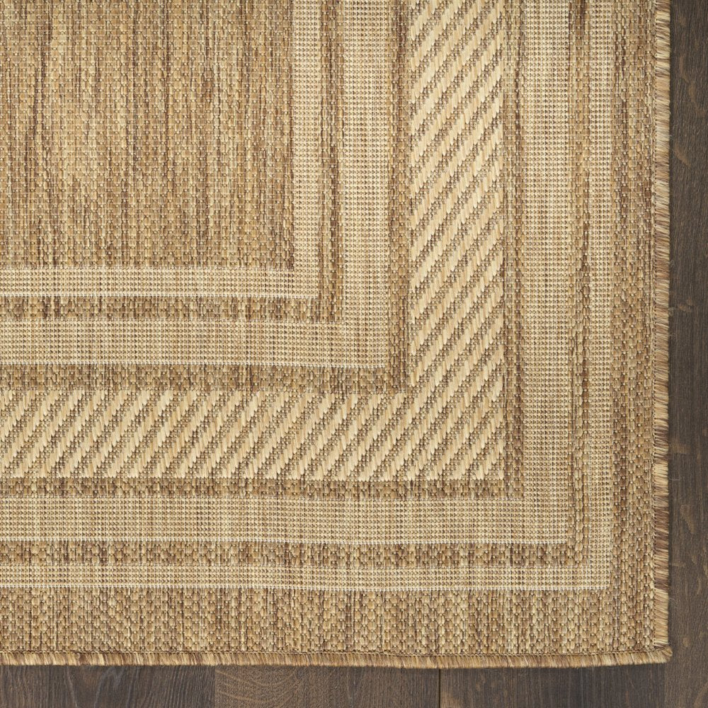 6' Natural Geometric Indoor Outdoor Runner Rug — view 9