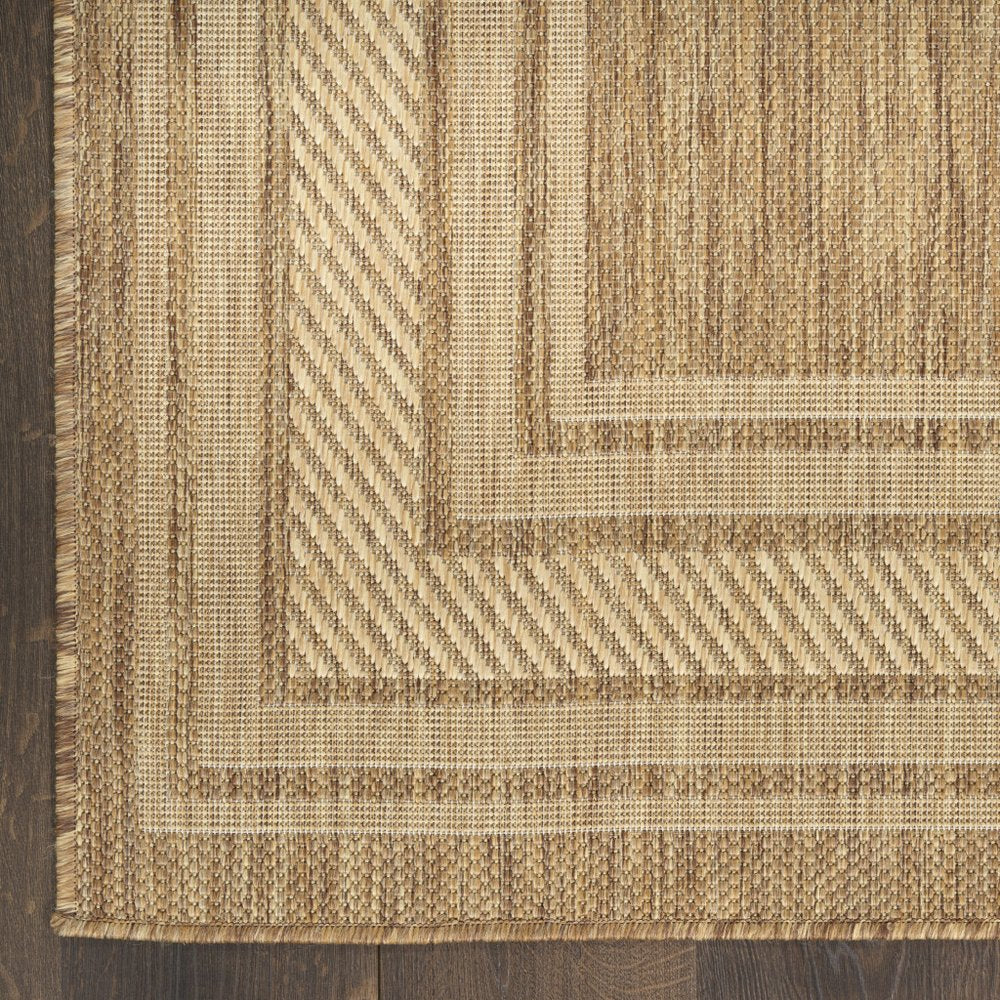 6' Natural Geometric Indoor Outdoor Runner Rug — view 4