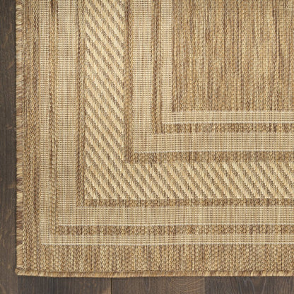 6' Natural Geometric Indoor Outdoor Runner Rug HomeRoots